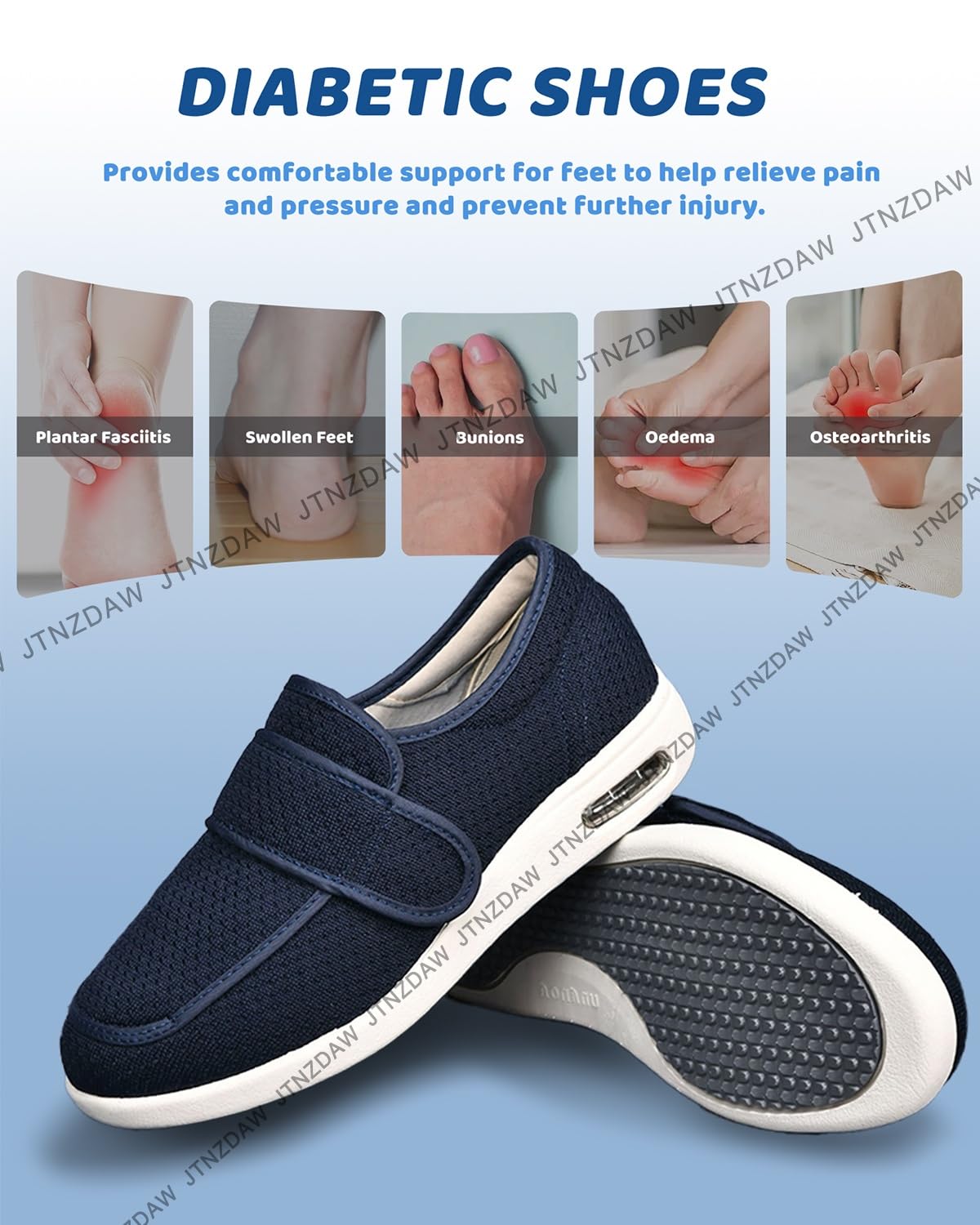 Scarpe per Diabetici Uomo Estive piedi gonfi memory foam uomo Sanitarie Comode Anziani Piedi Gonfi