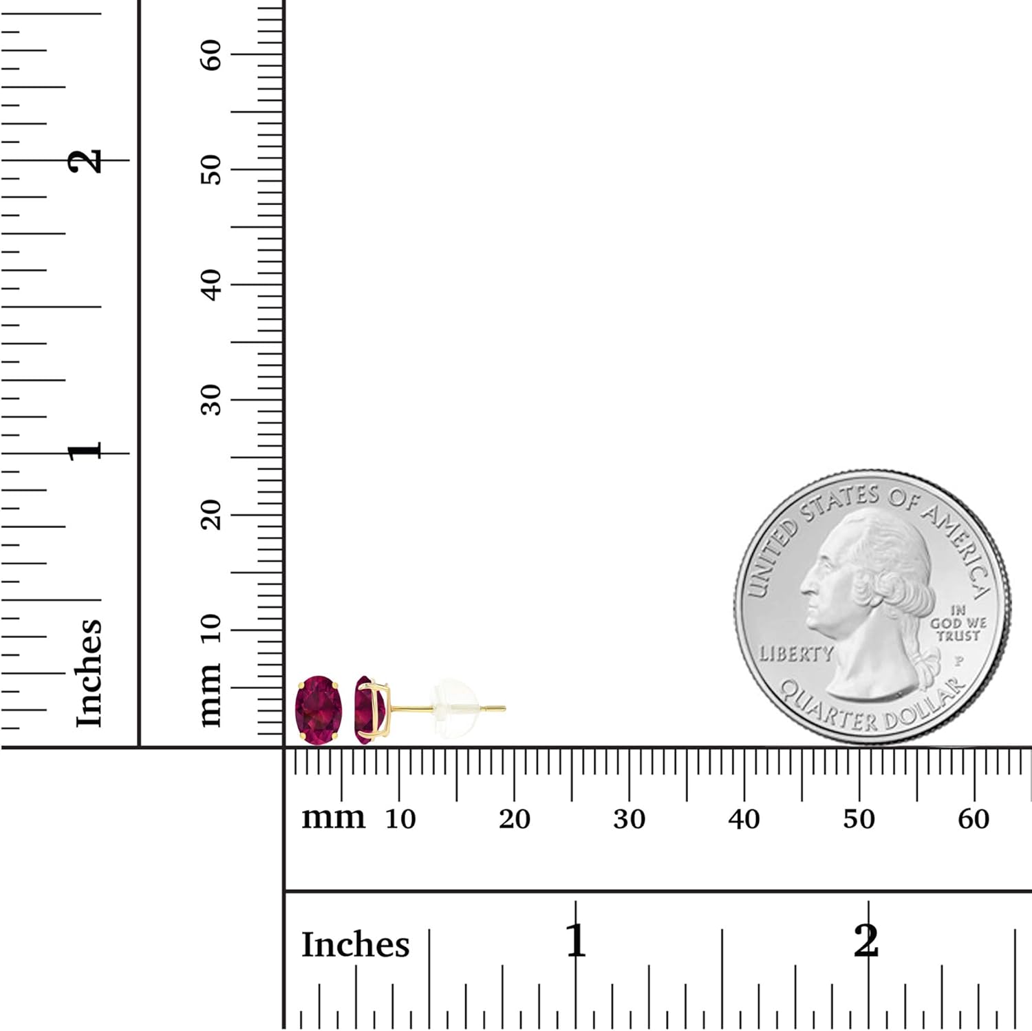 Solid 925 Sterling Silver Gold Plated 6x4mm Oval Genuine Birthstone Stud Earrings For Women | Natural or Created Hypoallergenic Gemstone Stud Earrings - Image 4