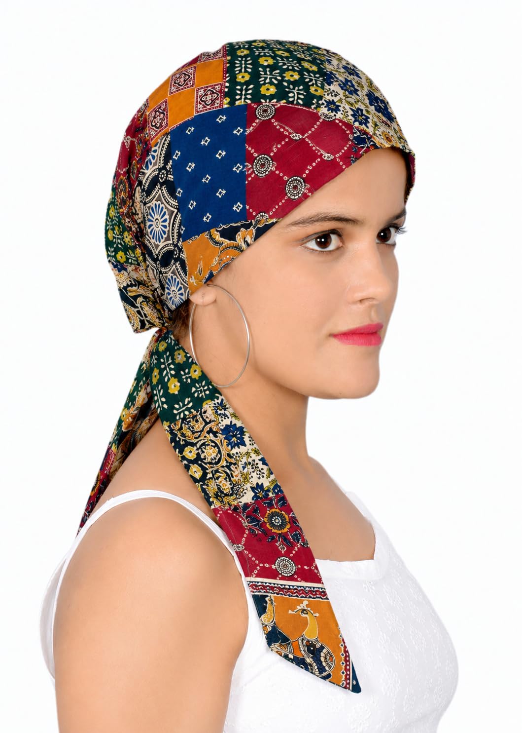 Head Scarf Chemo Caps Cotton Printed for Women Turban Cap for Women Headwear Head Wrap Ladies Skull Cap Cancer Beanie Hat Head Covering Double Layer Under Helmet Cover-image-39