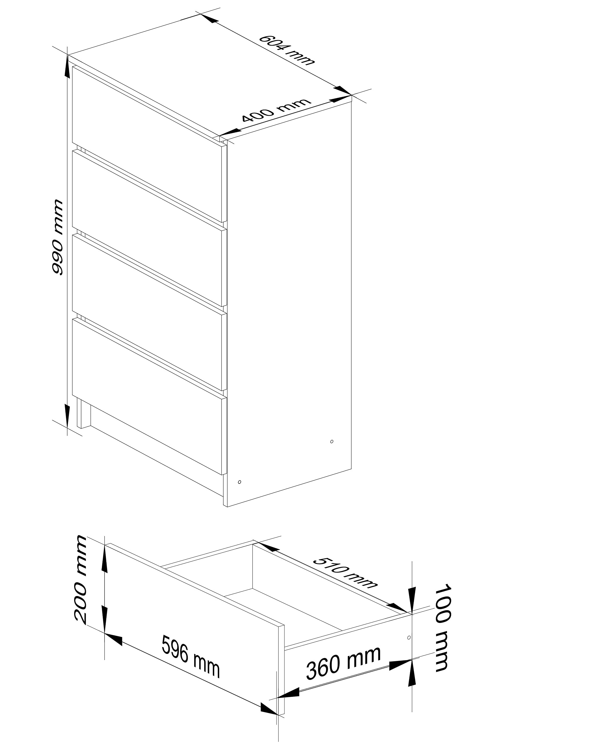 AKORD | Commode à tiroirs | Table de Nuit | Armoire à comode | Idéal pour Les Petits Objets | Caisson à roulettes | Panneau stratifié | Durable | Design élégant | Garanti | Chêne Artisan