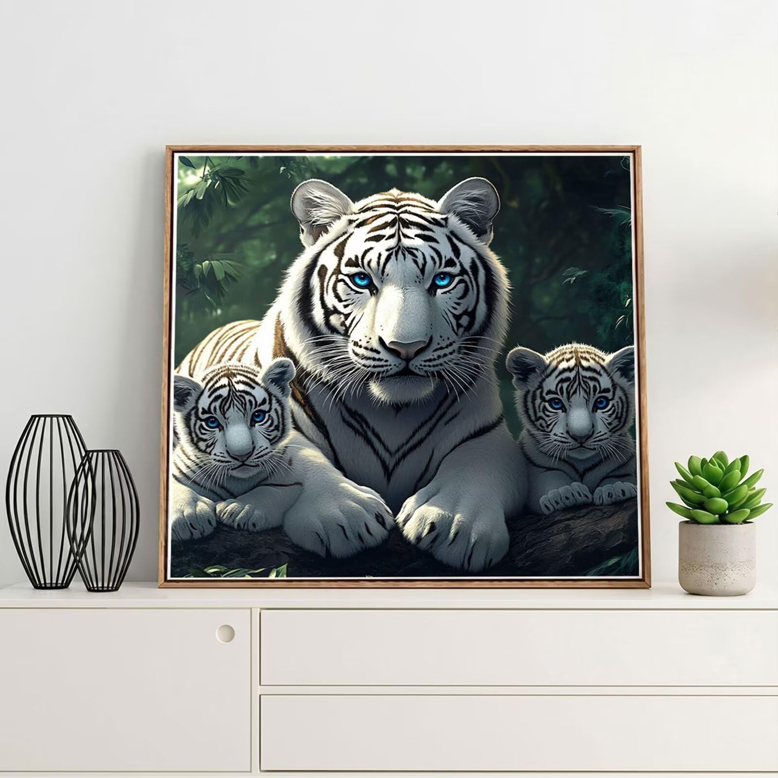 5D Diamond Painting Kit Complet, Diamond Painting Enfant Animal Plein Foret Peinture Diamant Tigre pour Adulte Débutant, Activité Manuelle Cristal Art Canevas Kit pour Décoration Murale 70x70cm FX#167