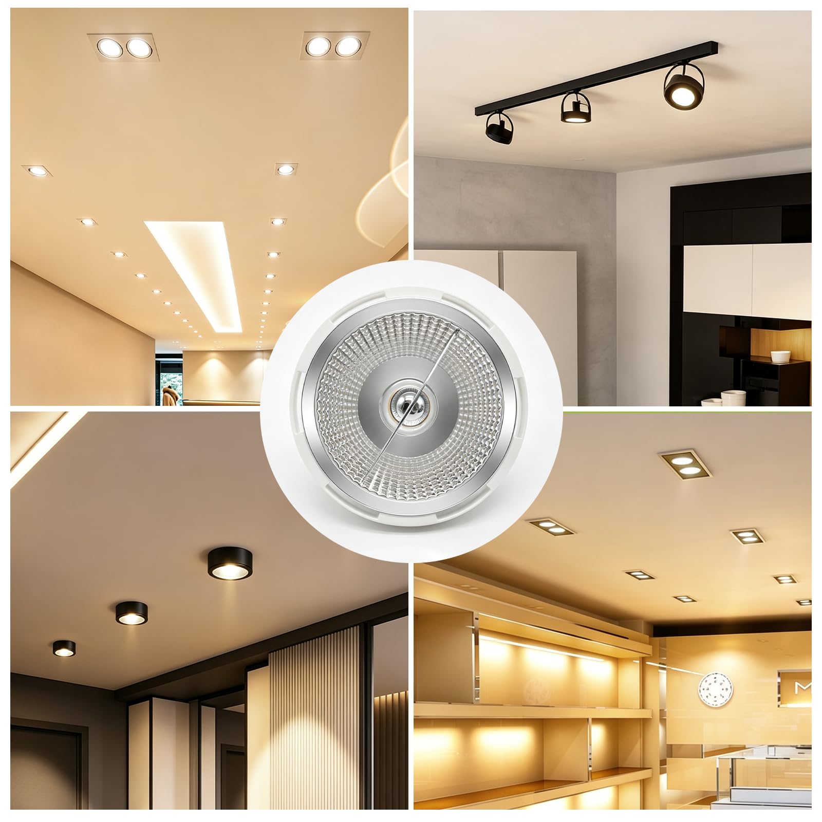 5X Ampoules LED AR111 GU10 Dimmable 12W Remplace Une Ampoule Halogène 75W Blanc Neutre 4000K Ampoule Angle Rayonnement 45 Degrés Spot LED 900 Lumens Spot 230V