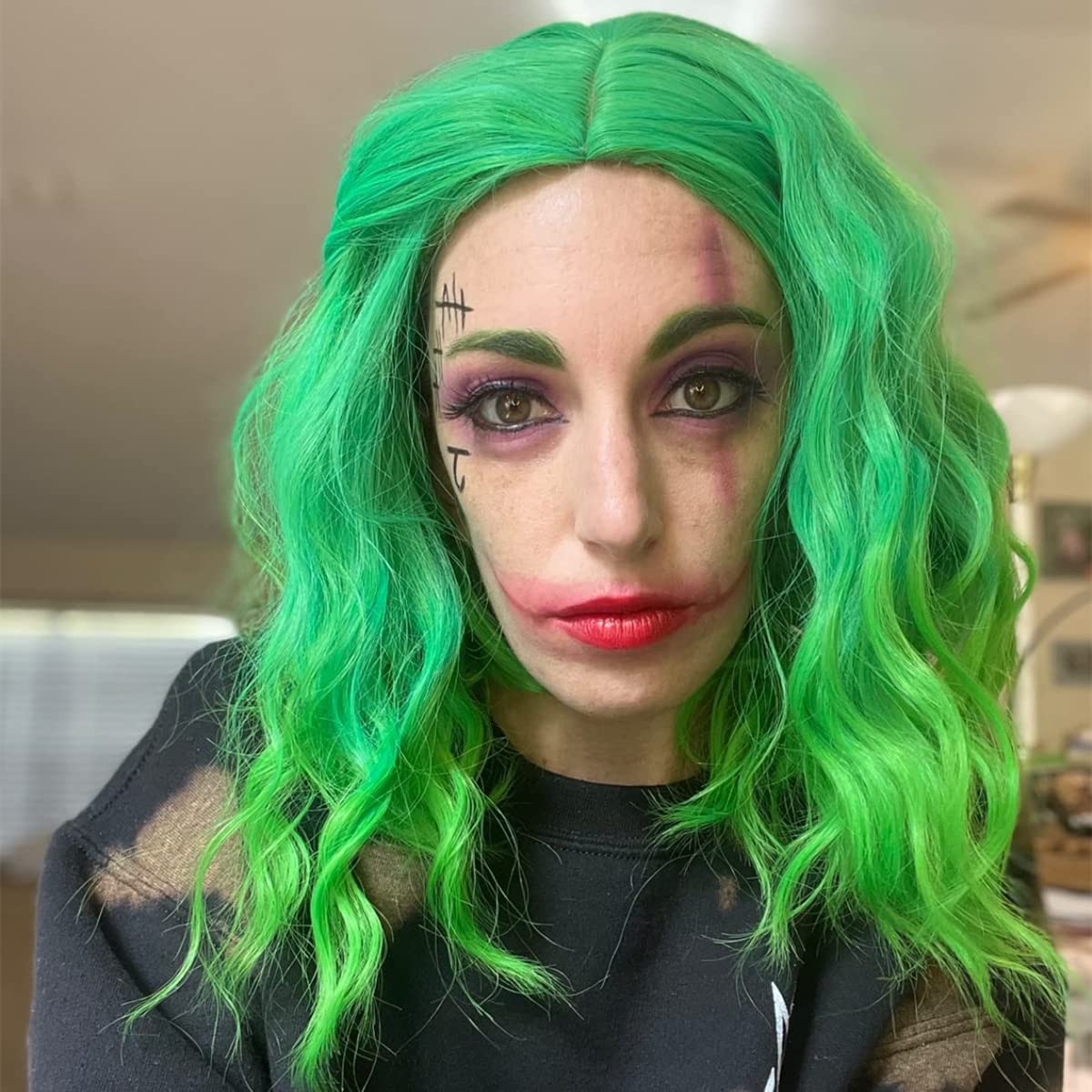 Peluca Verde Larga Ondulada Para Mujer – Ideal Para Cosplay, Halloween Y Carnaval, Fibra Sintética Suave Y Resistente Al Calor