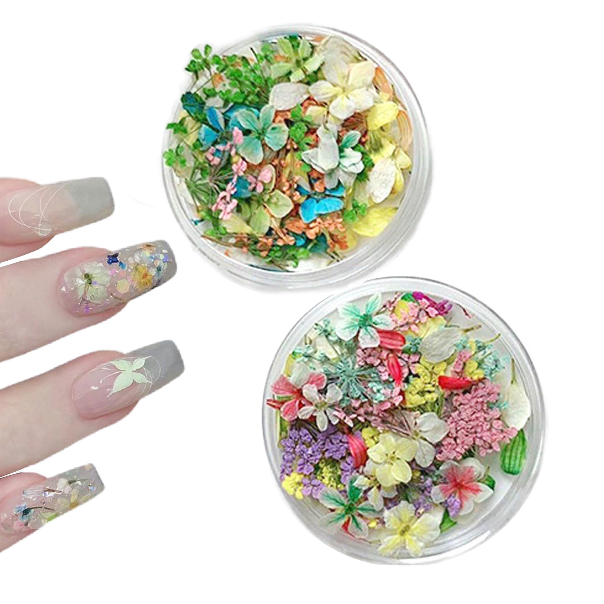Dry Dried Flowers for Nails, Nails Decoration,Natural Pressed Petals for Nail Art Design, DIY Manicure (A02)