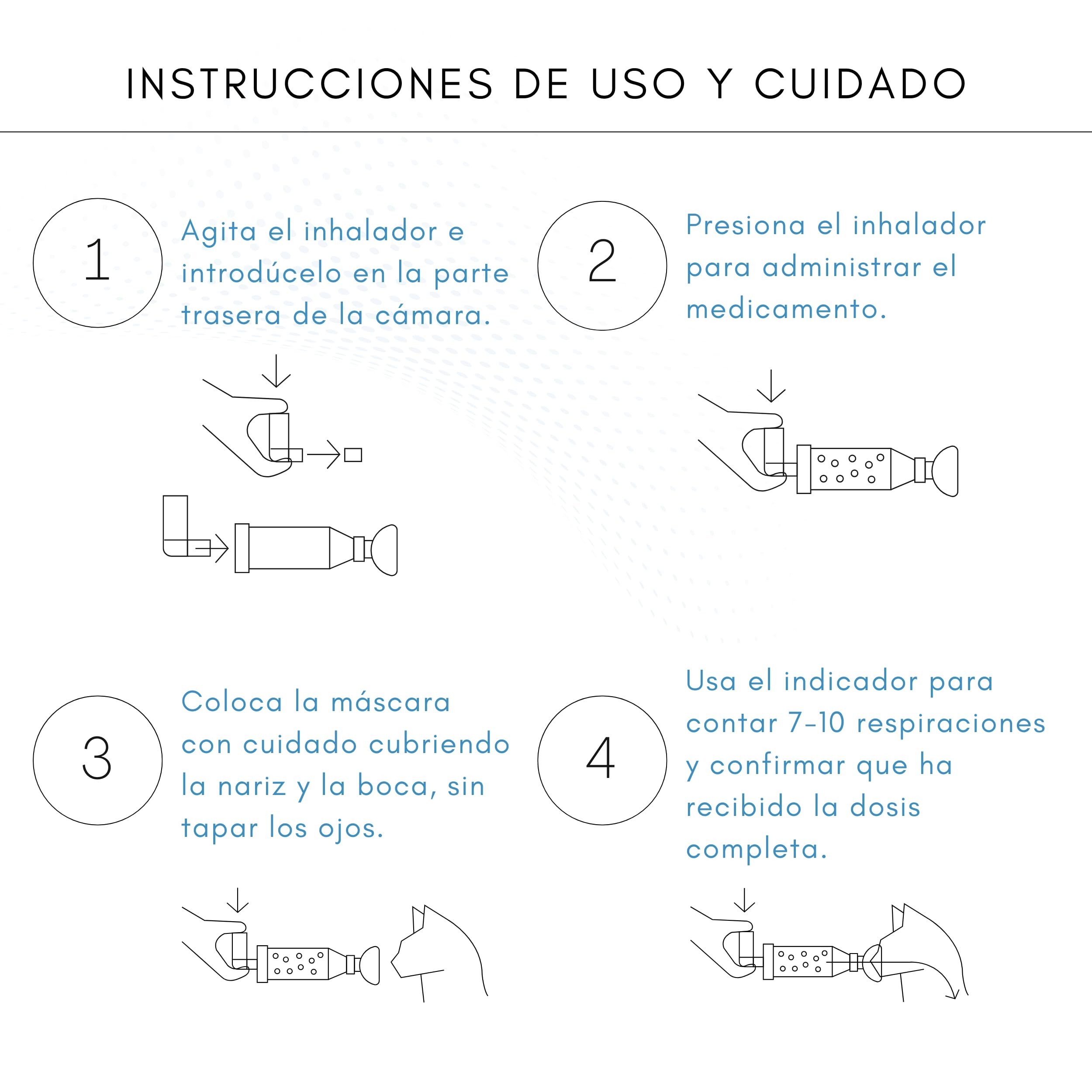 Inhalador para Gatos con Mascarilla | Ventolin Inhalador Nasal y Bucal | Aerosol Silencioso | Compatibilidad Universal DEHP Free