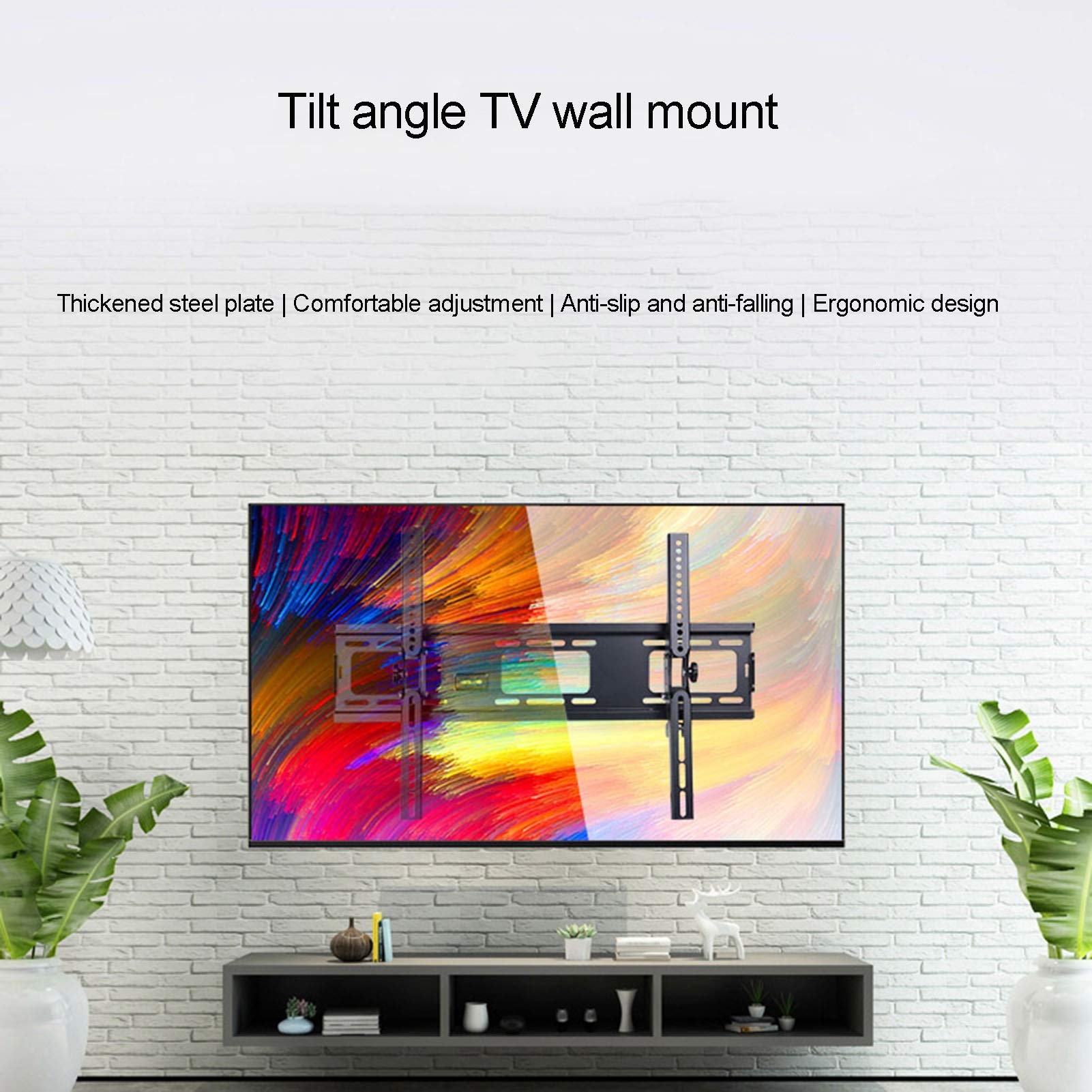 LIU- Soporte De Pared Inclinable for TV for La Mayoría De Los Televisores OLED 4K con Pantalla Plana LED LCD De 32-70", VESA 75X75mm-600x400mm, Capacidad De Peso hasta 55 Kg