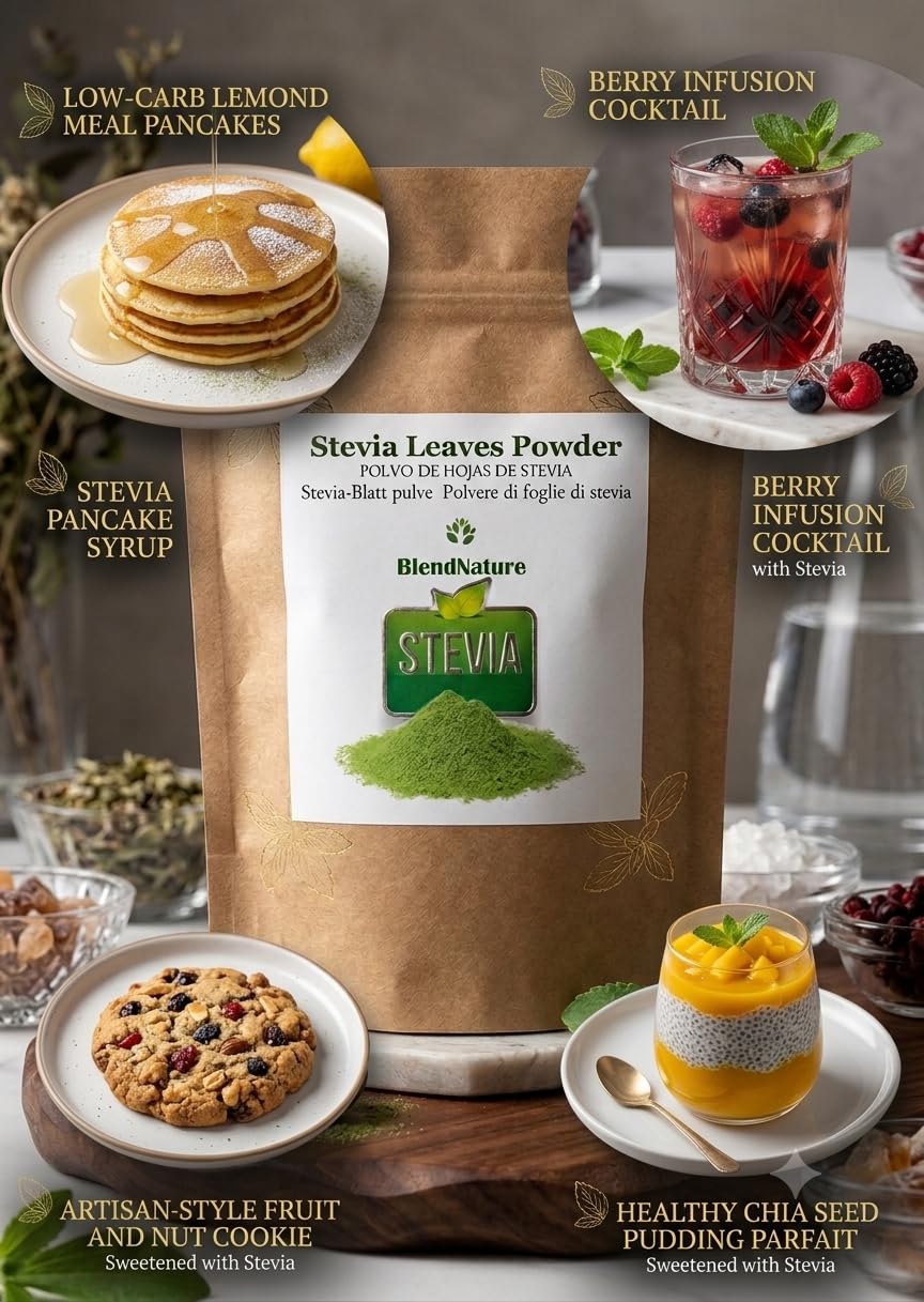 Stevia Pulver 100% Natürlich 200g – Ausgewählte Blätter – Vegan