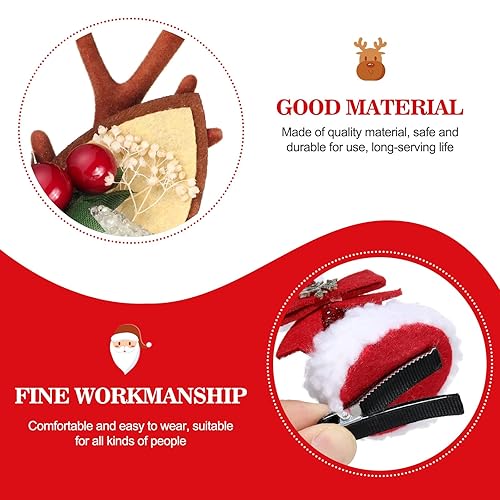 Miniatura 4 de Juego de 18 pinzas para el cabello de Navidad, bolsas de organza de Navidad, accesorios para el cabello, pequeños regalos de Navidad, horquillas,