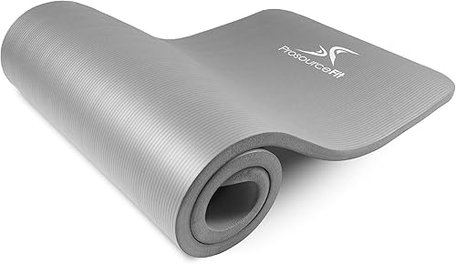 ProsourceFit Esterilla extra gruesa de yoga y pilates de pulgada (0.512 in) o 1 pulgada (0.984 in), alfombrilla de ejercicio de alta densidad de 71
