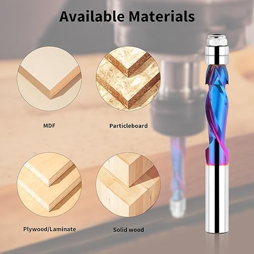 Miniatura 4 de EANOSIC Broca de compresión en espiral para enrutador de 12 pulgada, longitud de corte de 1-12 pulgadas, extra larga de 4 pulgadas, brocas de