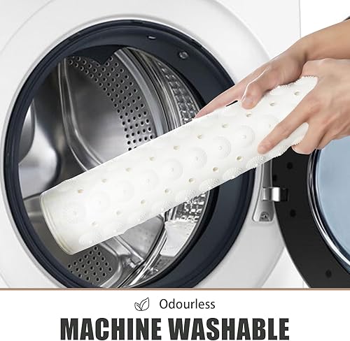 Miniatura 8 de ZHICHENG Alfombra de baño  Alfombra de ducha antideslizante  Alfombra de baño larga de 31.88 x 15.74 pulgadas para bañera antideslizante  Alfombra