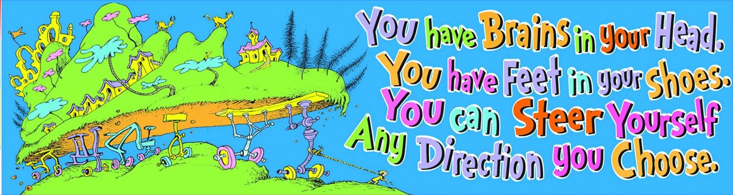 Eureka Dr. Seuss 'Oh the Places You'll Go' Colorful Back to School Motivational Banner Classroom Decoration, 12'' x 45 ''