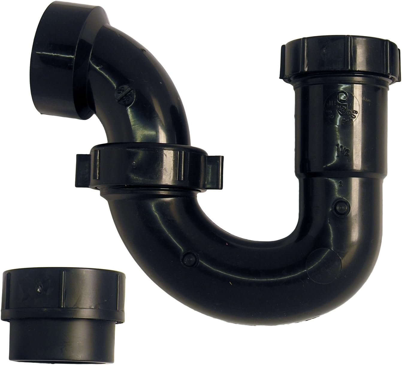 LASCO 03-4233 ABS Plastic Repair Trap 1 1/2-Inch or 1 1/4-Inch Slip Joint and 1/1/2-Inch DWV Hub with Female Pipe Adapter