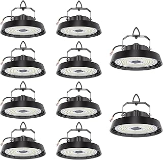 10pcs LED Hallenstrahler 200W 34000lm, Hallenbeleuchtung LED 5000K Kaltweiß, 90° Abstrahlwinkel Industrielampe, Werkstattlampe Wasserfest IP65, UFO Highbay für Keller Garage Industrieanlagen Lager
