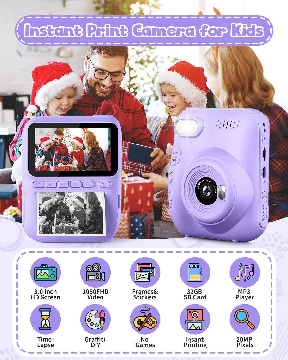Juguetes De Cámara Para Niños, Regalos Para Niñas De 3 A 8 Años, Regalo De Cámara De Cumpleaños De Navidad, Para Niñas Y Niños, Videocámara Digital Con Cubierta De Silicona Suave