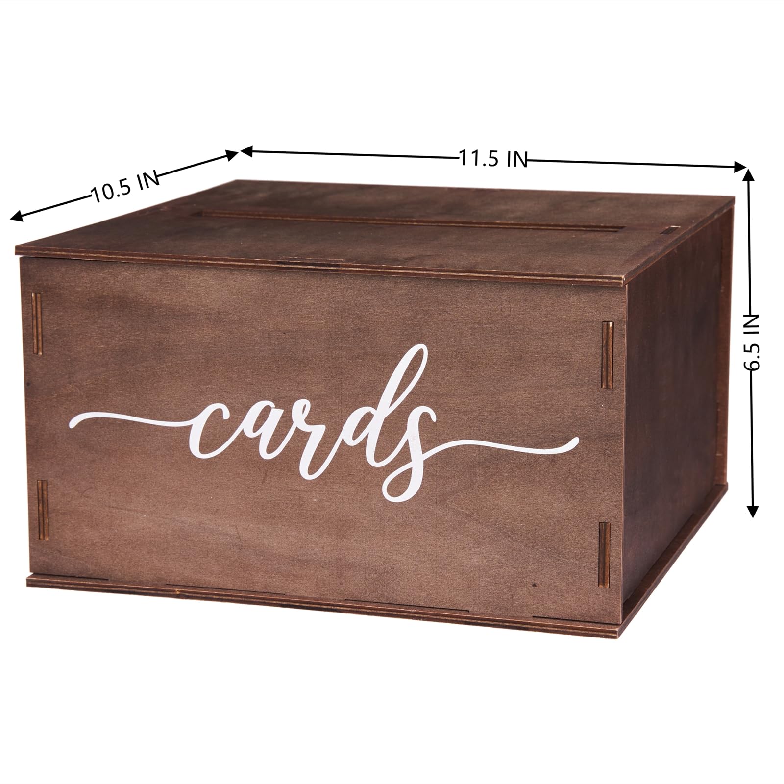 WCB001 - Scatola per biglietti di nozze con fessura, in legno, 29,8 cm, per ricevimenti di nozze, laurea, festa di compleanno, decorazione rustica per matrimonio, scatola in legno fai da te