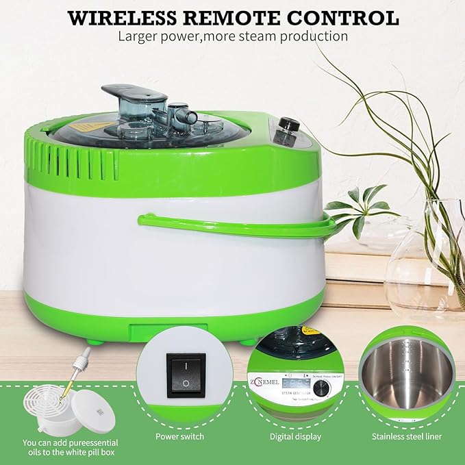 Generador de Vapor Portátil ZONEMEL 4L con Control Remoto miniatura 4