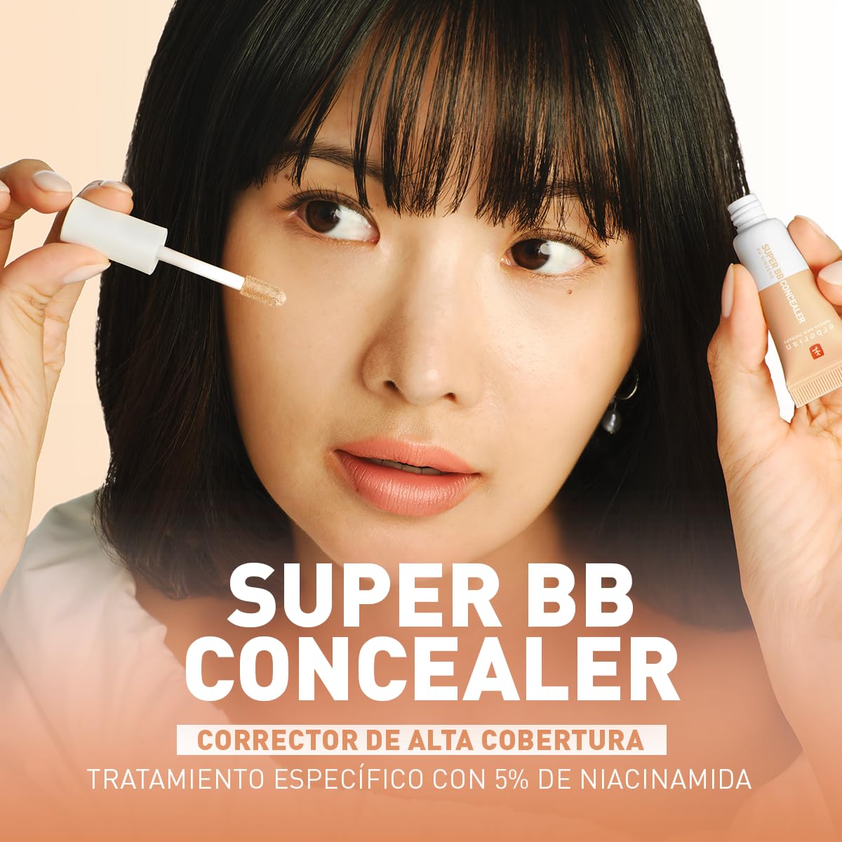 Erborian – Super BB CONCEALER - Corrector Antiojeras de Alta Cobertura con Niacinamida y SPF 25 - Hidratante para Ojos con Acabado Natural - Cosmética Coreana