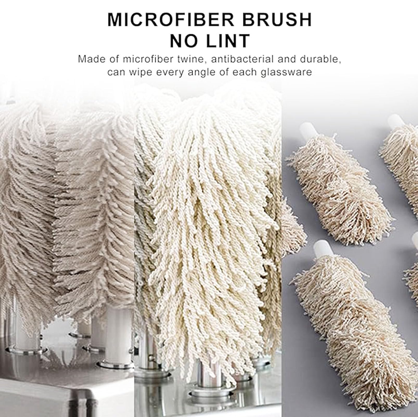 Polisseuse électrique commerciale pour verres à vin avec 5 brosses en coton, nettoyage à 360° pour restaurants et bars, haute efficacité 550 verres/heure