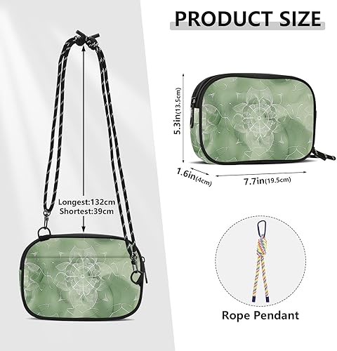 Miniatura 3 de Green Vintage Flowers Womens Purses Crossbody Men Beauty with Credit Card Slots Handbags Walk dog bolsos negros para mujeres