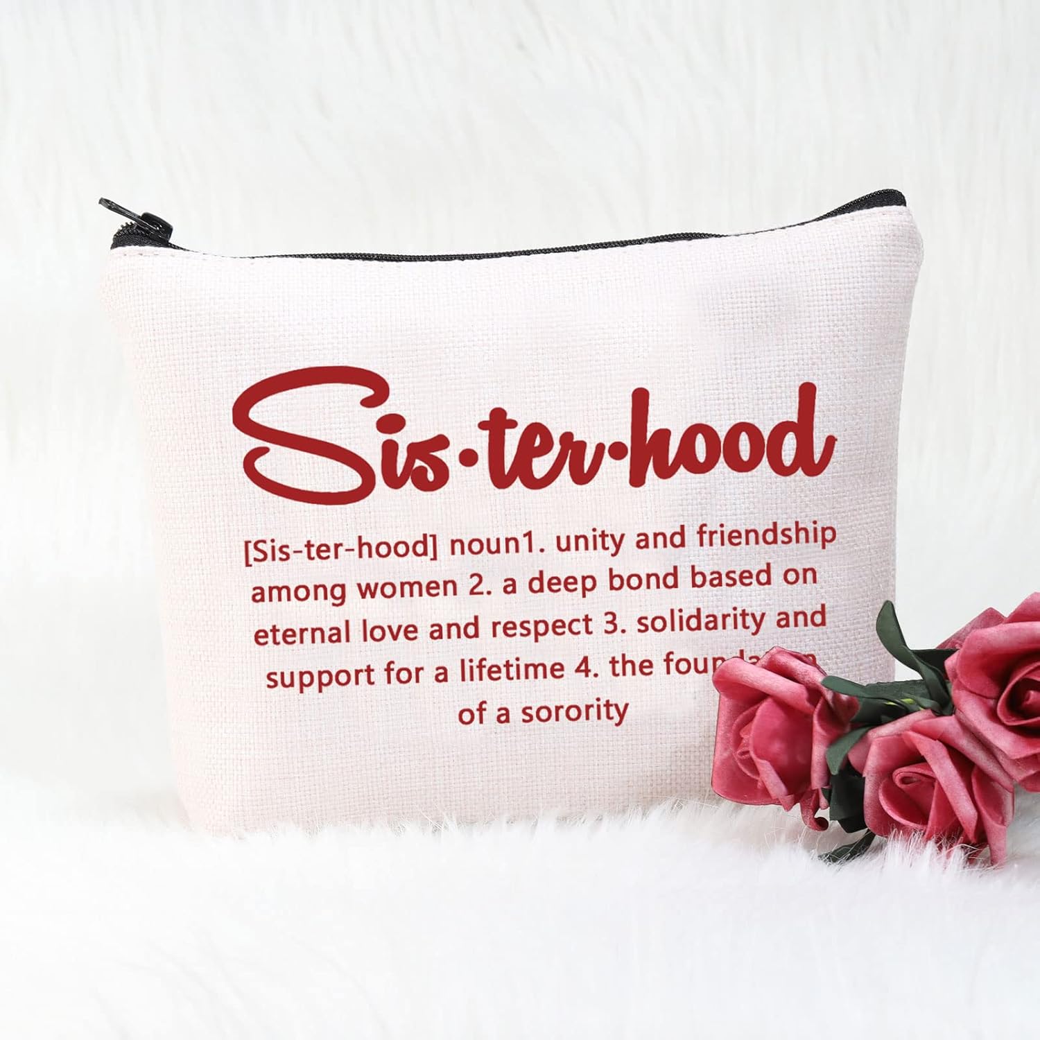 POFULL Sorority Gift Sorority Sister Makeup Bag Sorority Paraphernalia Girls Gift (Red bag) - Image 2