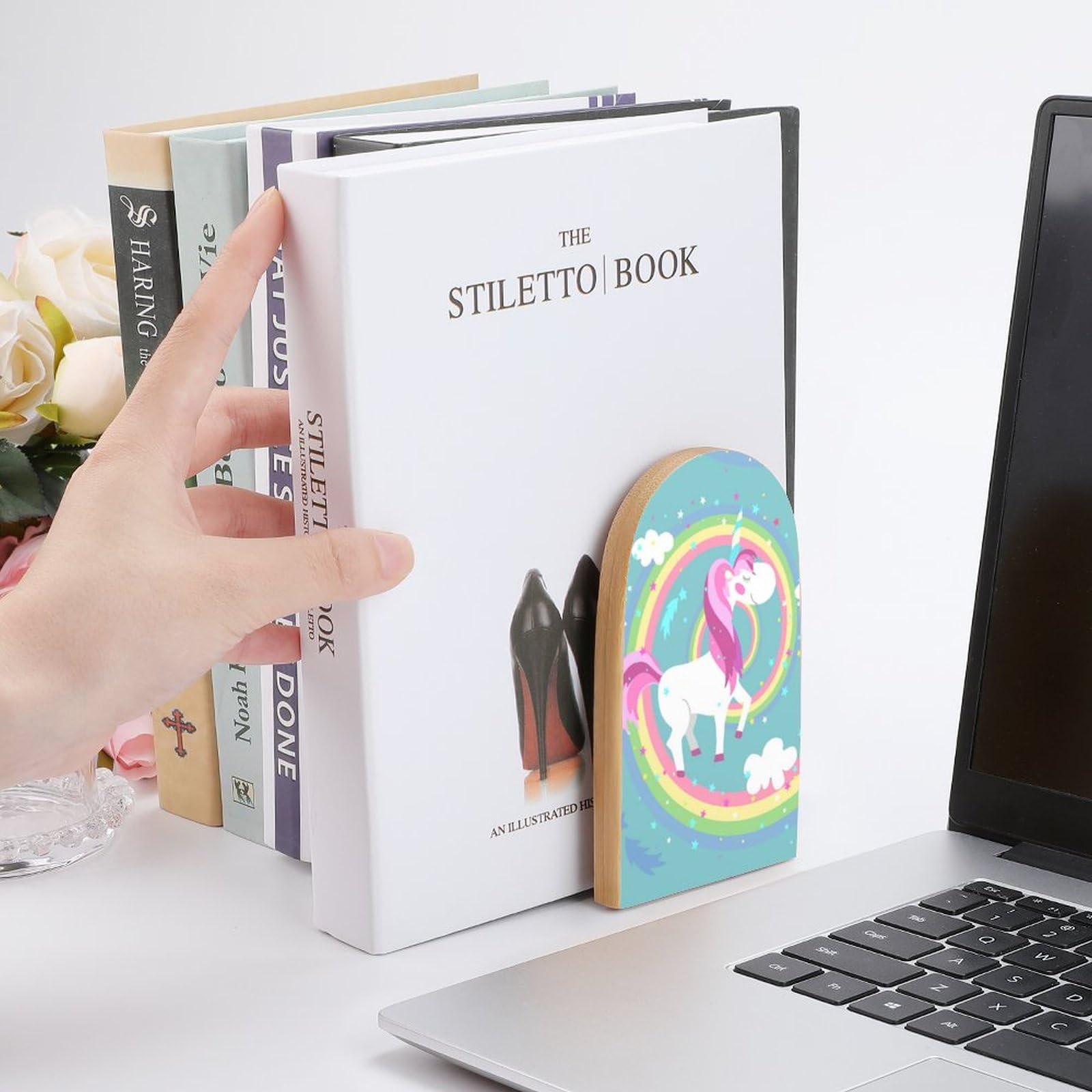 Amazon.co.jp: 本立て ブックエンド ユニコーン ピンク ホース 