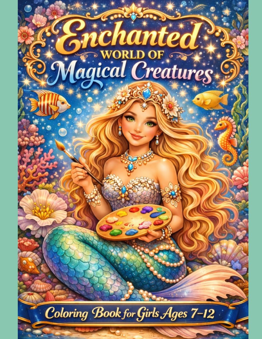 Enchanted Forest Kingdom: Magical Coloring Book for Girls Ages 6-10. With Fairies, Mermaids,Unicorns,Dragons,Elves and Forest Friends (Enchanted Coloring Book)