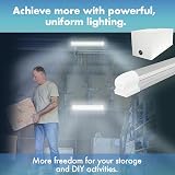 Powerful Wireless LED Light with Rechargeable Battery for Garage, Basement Box, Cellar, Locations Without Electricity - Autonomous Light lamp 2200 Lumens, Ready to Install, Battery Life 3.5 Hours - 6