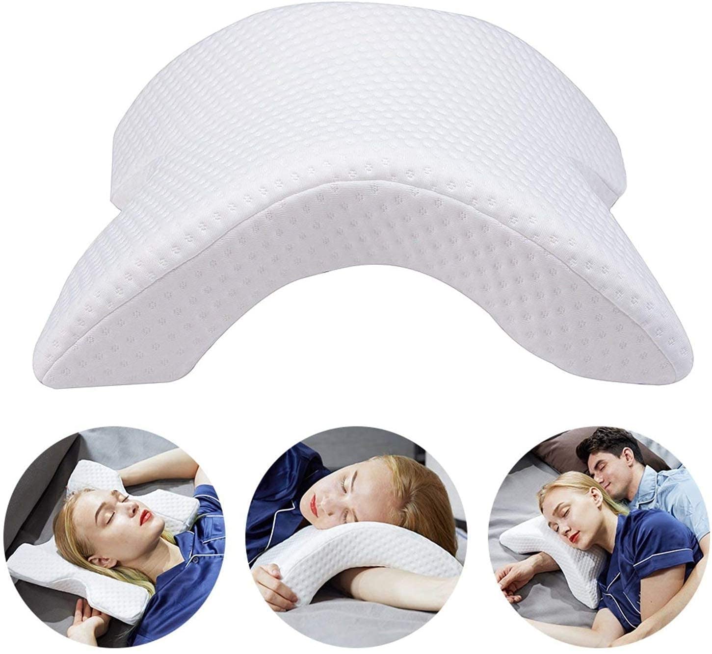 GION Memory Foam Pillow Orthopedic Contour Pillow Back Support Pressure Free Cervical Pillow for Neck, Shoulder, Head, Arm Pain Relief Arms Protector (1Pcs)