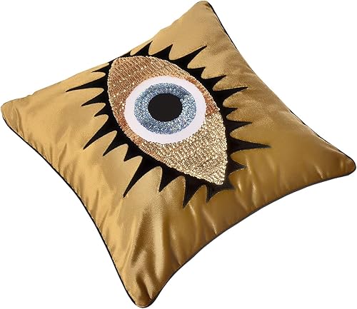 Miniatura 6 de GELIVING Funda de almohada decorativa con diseño de mal de ojo para sofá funda de cojín de terciopelo rojo ladrillo funda de almohada única para