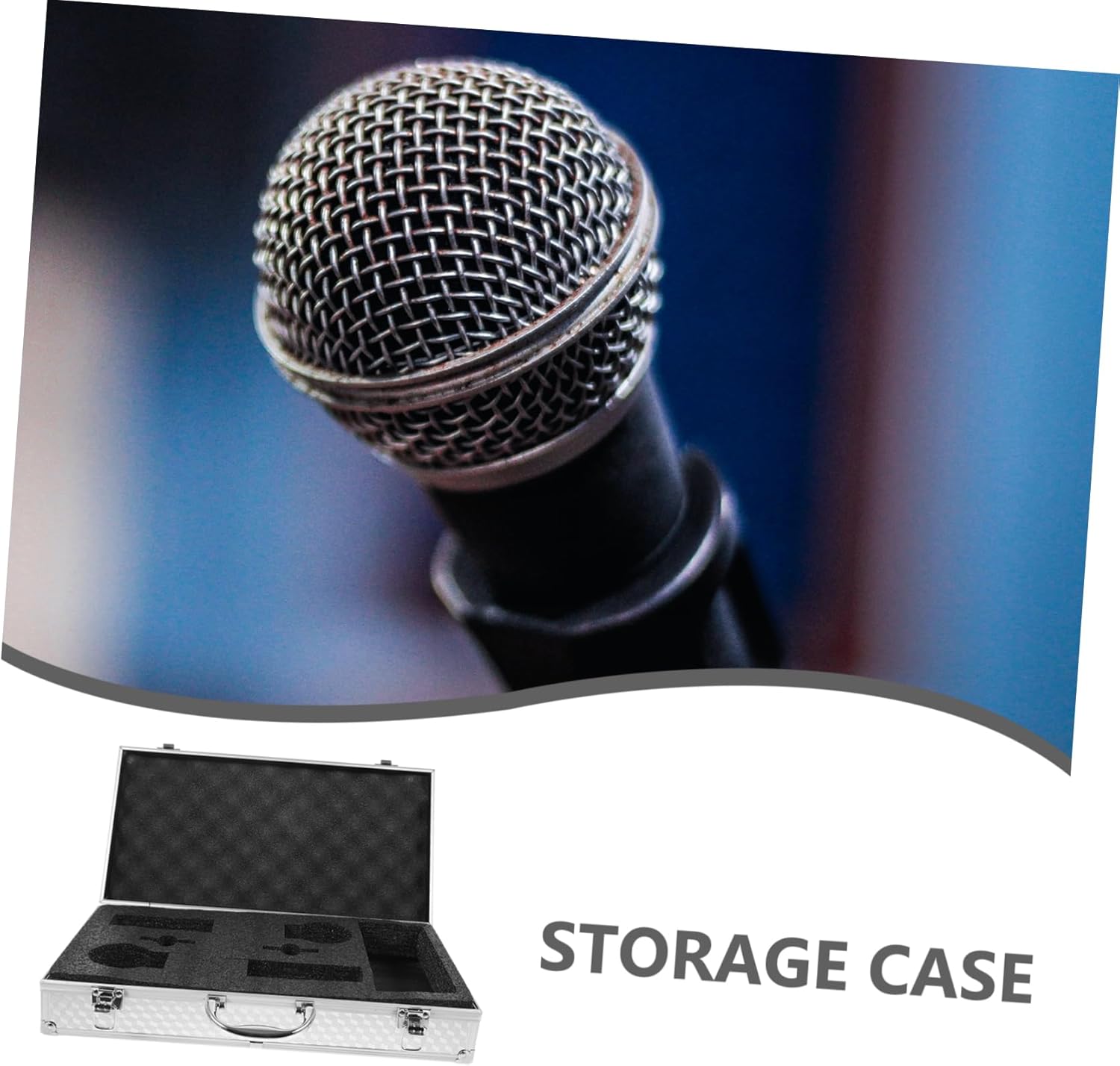 Handheld Microphone Case for Microphones Portable Travel Storage Shock-absorbing Padding Protective Box for Ktv and Events