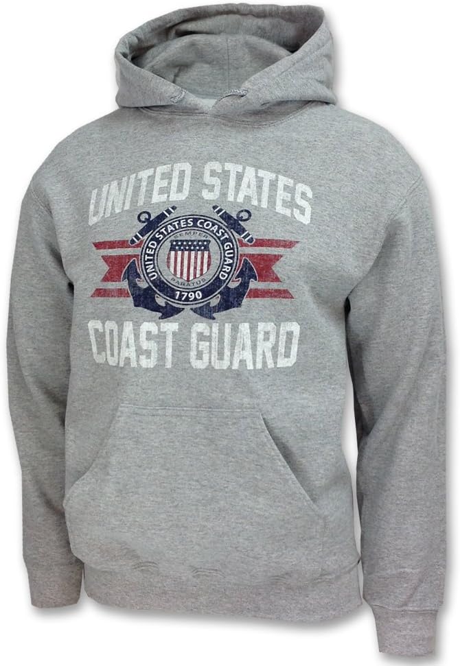 Men's Coast Guard Vintage Basic Hooded Sweatshirt