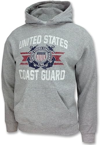 Armed Forces Gear Sudadera básica con capucha para hombre de la Guardia Costera