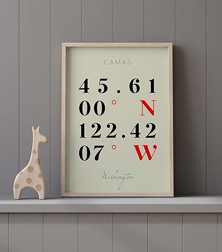 Miniatura 9 de Mapa de Camas, Washington, Coordenadas Multilíneas de Colores (8x10)