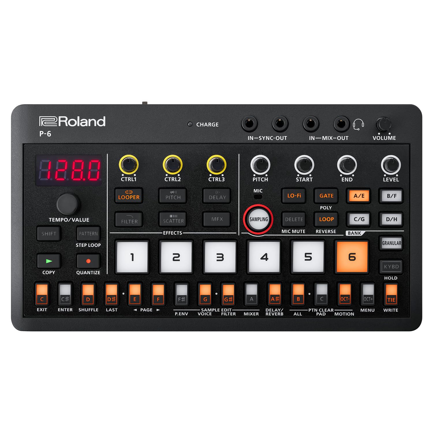 Roland Aira Compact P-6 Creative Sampler avec casque Keepdrum