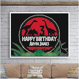 Custom Dinosaurs Personalized Birthday Poster Size 24x18, 36x24, 48x24 and 48x36 for Kids, Dinosaurs Birthday Party Banner Wall Décor, Dinosaur Party Theme Banner, Handmade Party Supply Poster Print