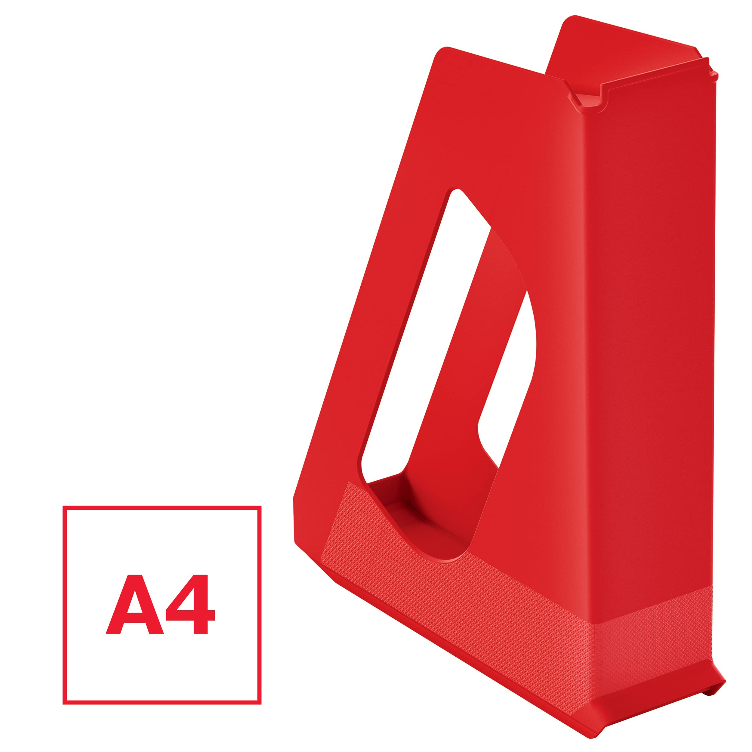 Esselte Stehsammler, A4, 10er Pack, Ideal für Prospekte, Broschüren, Unterlagen, Mappen und Hefter, Stabiler Kunststoff, Rot, VIVIDA, 628217