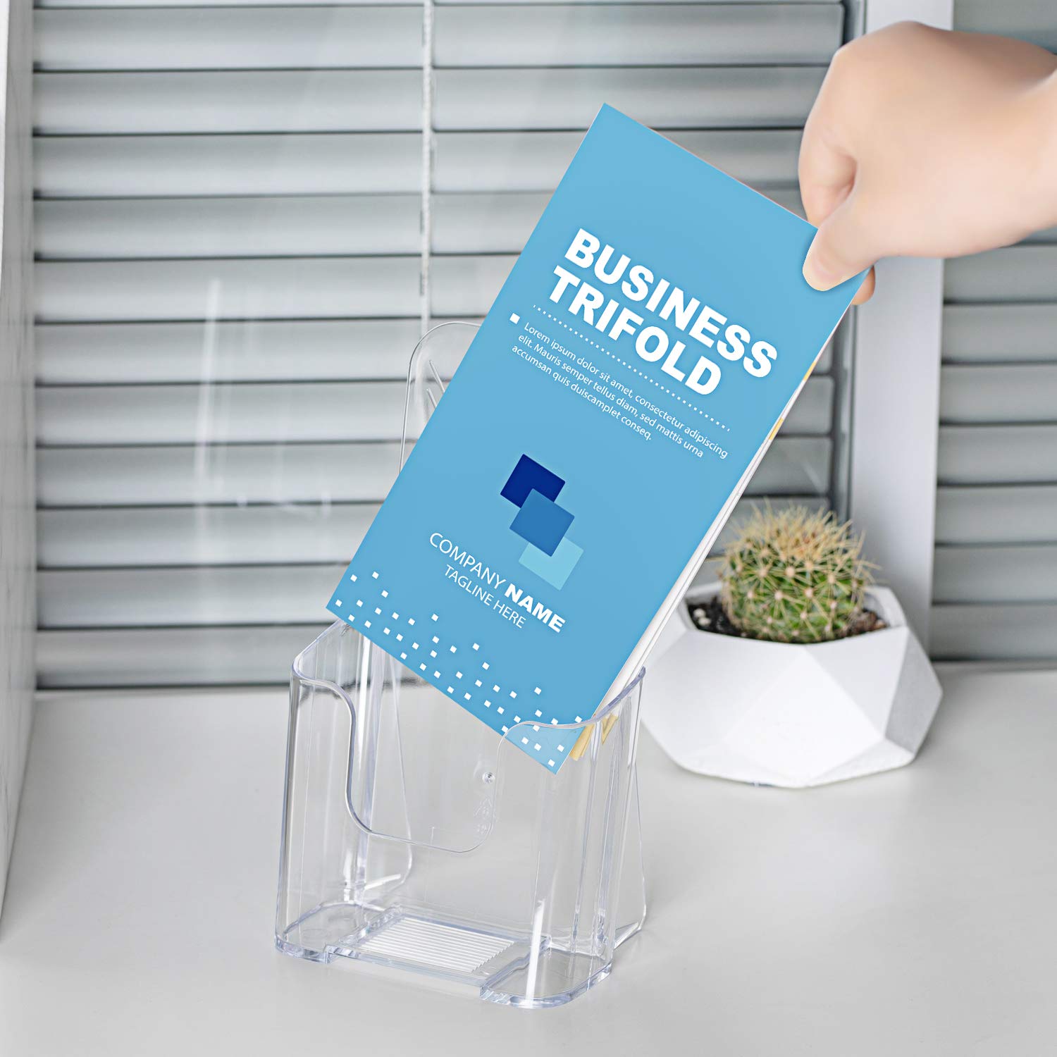 MaxGear 6 Pack Premium Trifold 4 inches Wide Acrylic Brochure Holder
