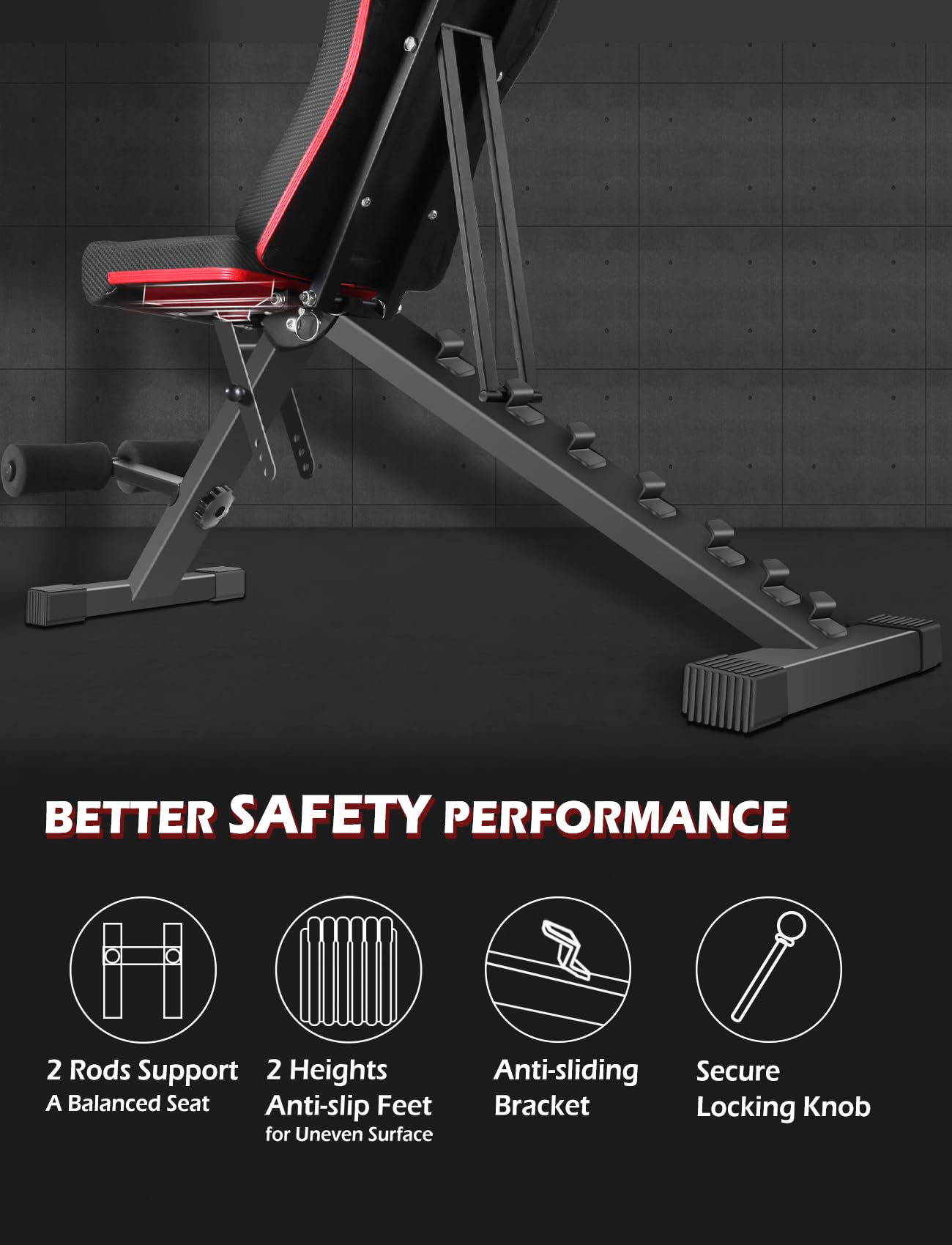 Adjustable Weight Bench for Home Gym & Full Body Workout | Foldable Incline Decline Flat Workout Bench for Full Body Strength Training, Dumbbell Press & Ab Exercises