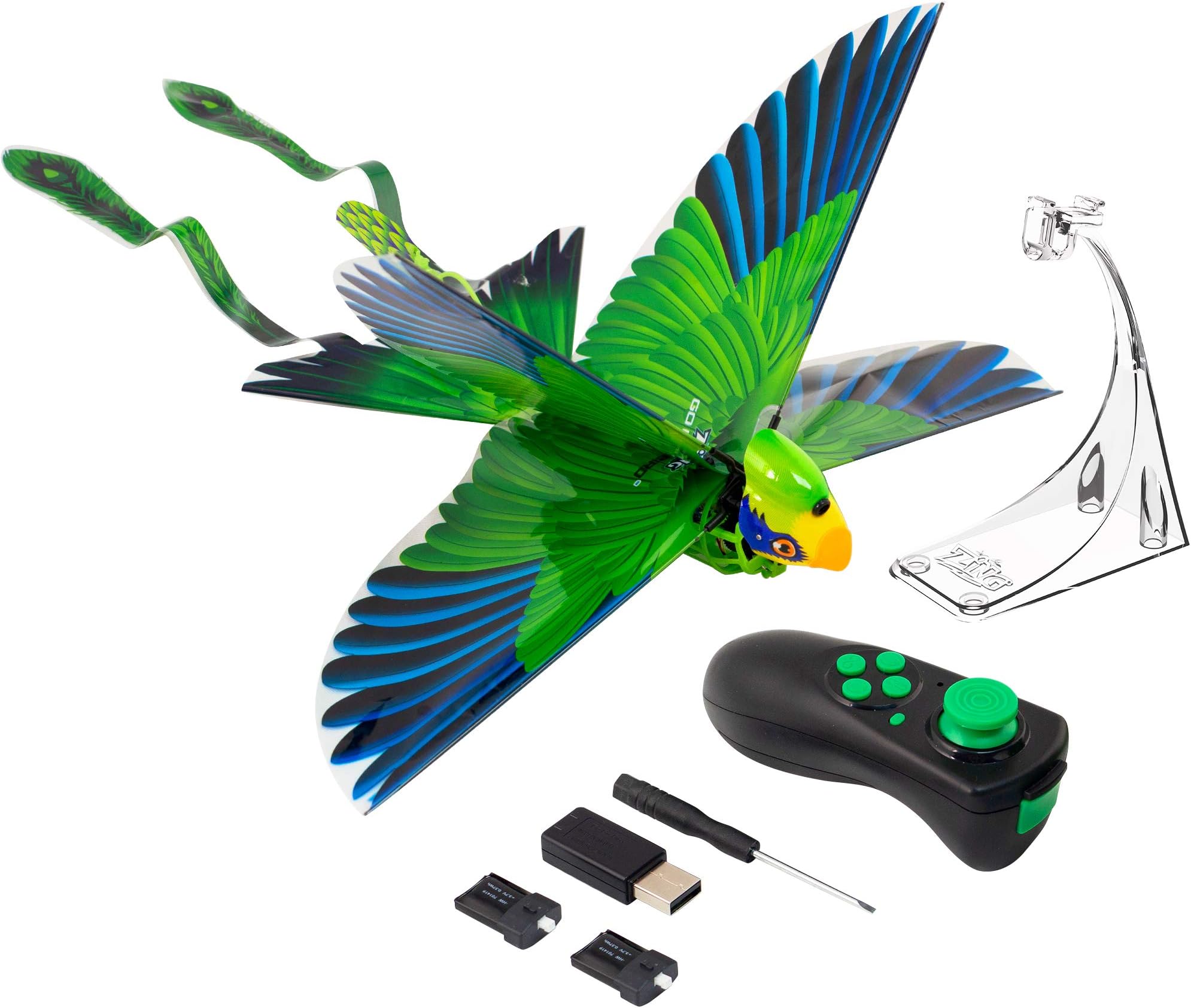 Zing Go Go Bird - Remote Control Flying Toy - Looks and Flies Like A Real Bird - Great Starting RC Toy for Boys and Girls - Packaging May Vary Green