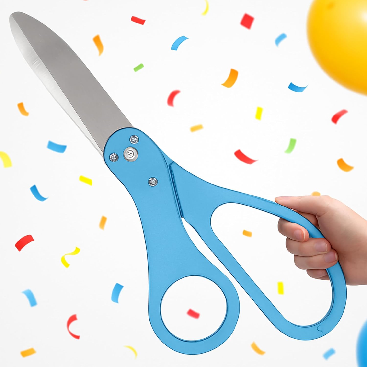 20 Inch Large Light Blue Scissors for Ribbon Cutting Ceremony - Giant Grand Opening Scissors Big Sharp Ribbon Cutting Shears for Inaugurations Business Openings and Special Events