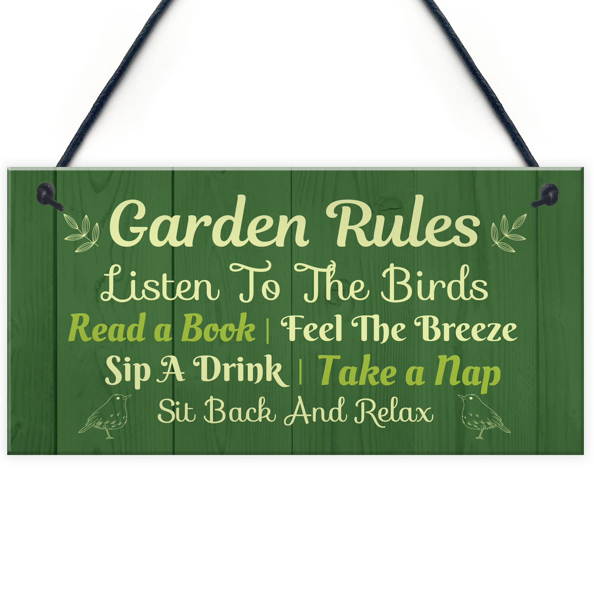 Red Ocean Garden Decor Sign, Garden Rules Hanging Signs And Plaques For Outside, Novelty Garden Shed Signs, Garden Decor Accessories, Summer House Signs