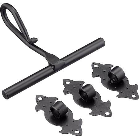 Lot De Charnières En T Gothiques Forgées à La Main De 18 Po. En Fer