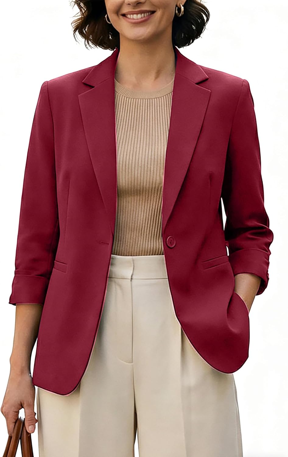 Women's 3/4 Sleeve Blazers, Lightweight Elegant Jackets for Women, Women Blazer Business Casual Outfits for Work
