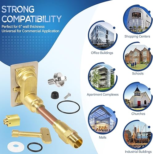 Miniatura 4 de Reemplazo para Z1321-CXL-6 Z1321-CXL hidrante de pared expuesto sin plomo 6 pulgadas, revestido, drenaje automático, sin congelación, antisifón,