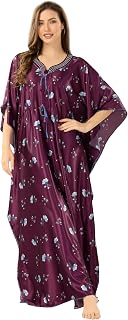 Soulemo Soft Satin Kaftan | Premium Fabric | Vacation Wear | Beach Wear| Daywear & Nightwear Dress for Women | 1707 Price In India