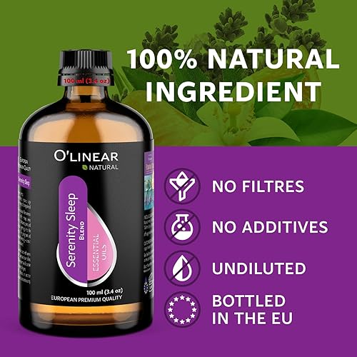 Vista 5 de Natural Calm Serenity Sleep Mezcla de Aceites Esenciales - Aceites de Aromaterapia Puros para Sueños y Relajación, Perfecto para Difusor - Aceites