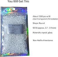 Vista 185 de Genie Crystal ss34 Red Glass Rhinestones 288 Pcs, 7.0 mm Big Light Siam Flatback Rhinestone, Diamond Cut Gems for Crafts, Face Mask, Makeup