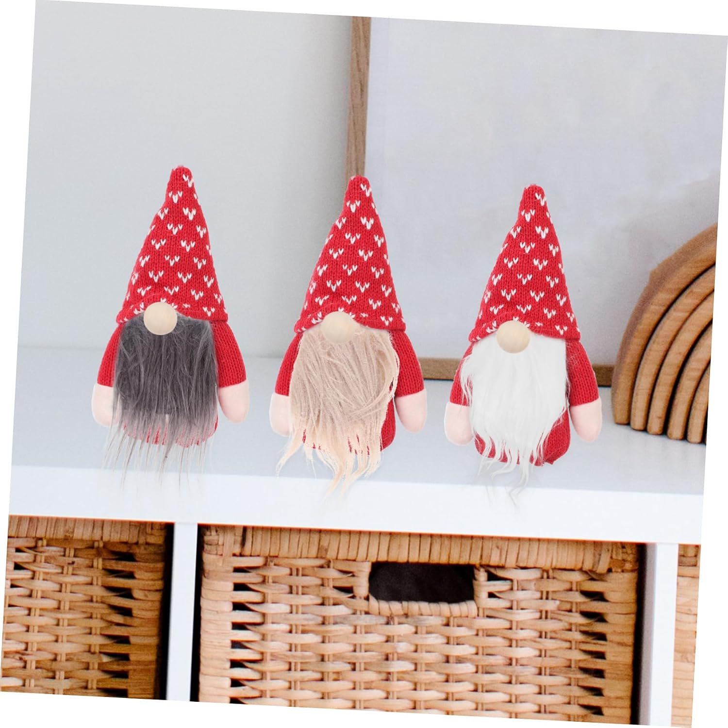 FAVOMOTO 3sets Pre-Cut Artificial Gnome Beard Kit Craft Supplies for Handmade Gnomes Includes and Faux Fur Beards Braids for Creative Projects
