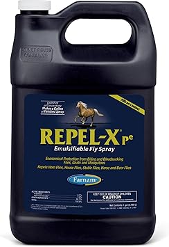 Farnam Repel-X pe Fly Spray Concentrate for Horses & Dogs Horse Fly Spray & Insect Repellent for Mosquitoes, Ticks & Gnats 128 oz Concentrate Makes 32 Quarts